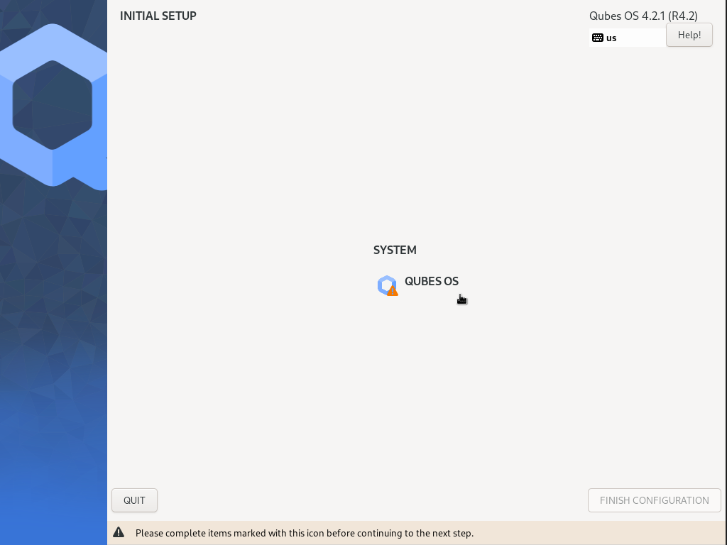 Window with link for final configuration